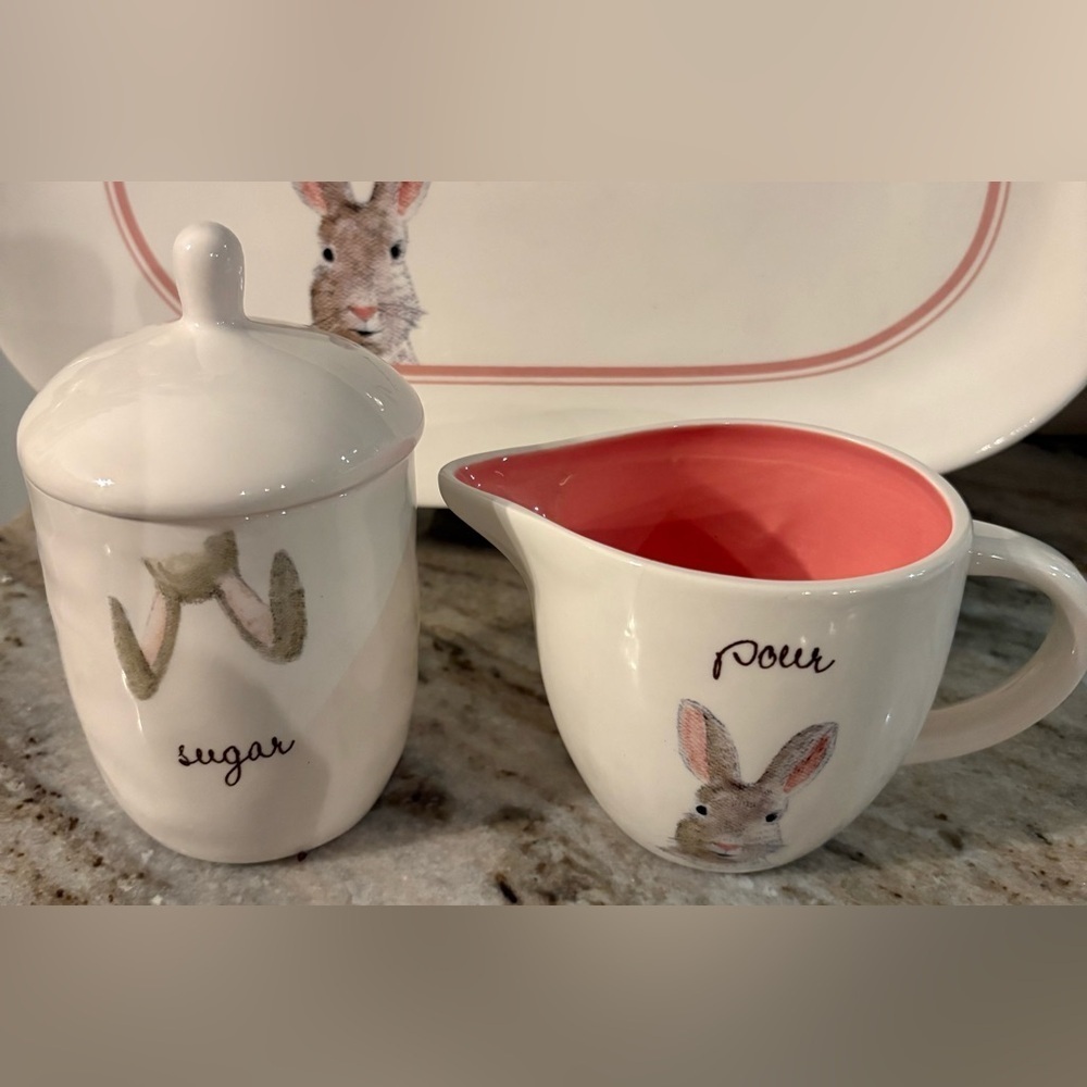 Rae Dunn BUNNY LOVE OG Cream & Sugar